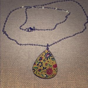 Yellow Floral Persianite Necklace